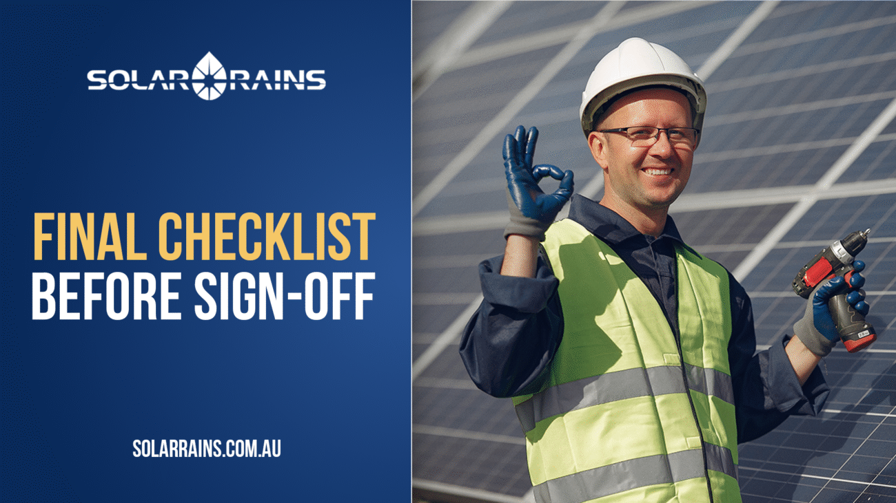 Home Battery Installation - Final Checklist Before Sign-Off