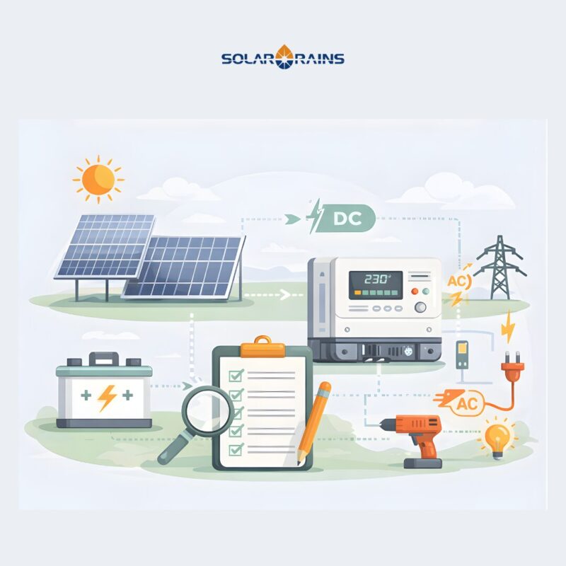 What are ac power inverters in a solar system