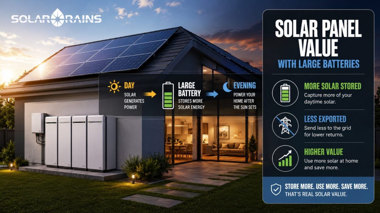 Solar Panel Value With Large Batteries